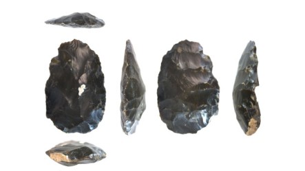 Find, An ovate flint handaxe of lower Paleolithic date (500,000-180,000 BC)