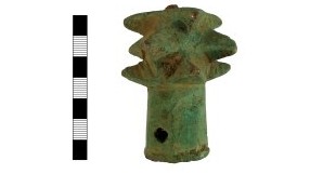 Find, A complete copper alloy medieval Mace head or staff terminal