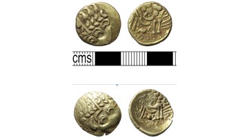 Find, Scattered hoard of four uninscribed gold stater of the so-called "Chute" type ABC 746, Van Arsdell 1205, BMC 35, 37-76, dating to c.