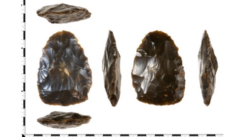 Find, A complete flint bout coupé handaxe dating to the Late Middle Palaeolithic, c