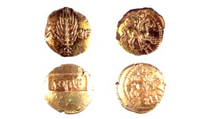 Find, Hoard of three gold Iron Age staters of the Atrebates / Southern Region found together (10-40 AD).